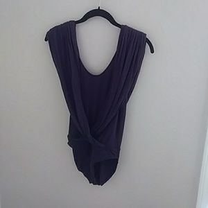 Club Monaco Purple Open-Back Body Suit S